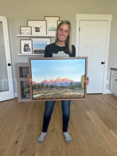 Load image into Gallery viewer, "Sunrise" an ORIGINAL landscape oil painting, framed