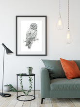 Load image into Gallery viewer, "Great Grey" a veritcal Owl Giclee Print