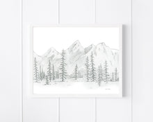 Load image into Gallery viewer, "In The Pines" a Horizontal Minimalist Landscape Giclee Print