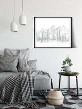 Load image into Gallery viewer, "In The Pines" a Horizontal Minimalist Landscape Giclee Print