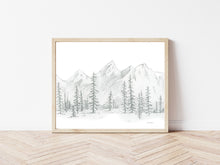 Load image into Gallery viewer, "In The Pines" a Horizontal Minimalist Landscape Giclee Print