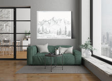 Load image into Gallery viewer, "Calm in the Mountains" a Horizontal Minimalist Landscape Giclee Print