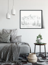 Load image into Gallery viewer, "Calm in the Mountains" a Horizontal Minimalist Landscape Giclee Print
