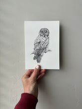 Load image into Gallery viewer, "Great Grey" a veritcal Owl Giclee Print