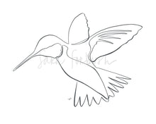 Load image into Gallery viewer, Humming Bird One Line Drawing, digital download
