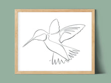 Load image into Gallery viewer, Humming Bird One Line Drawing, digital download
