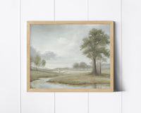 "In His Care" a Horizontal Oil Painting Giclee Print