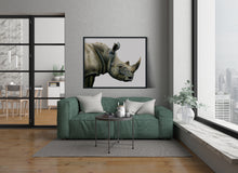 Load image into Gallery viewer, &quot;Rugged&quot; a Rhinoceros Colored Pencil Horizontal Gilcee Print
