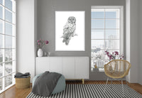 "Great Grey" a veritcal Owl Giclee Print