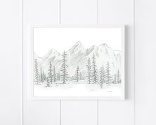 Load image into Gallery viewer, &quot;In The Pines&quot; a Horizontal Minimalist Landscape Giclee Print
