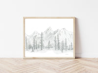 "In The Pines" a Horizontal Minimalist Landscape Giclee Print