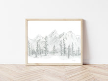 Load image into Gallery viewer, &quot;In The Pines&quot; a Horizontal Minimalist Landscape Giclee Print

