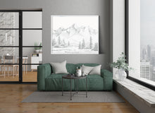 Load image into Gallery viewer, &quot;Calm in the Mountains&quot; a Horizontal Minimalist Landscape Giclee Print
