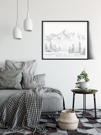 "Calm in the Mountains" a Horizontal Minimalist Landscape Giclee Print