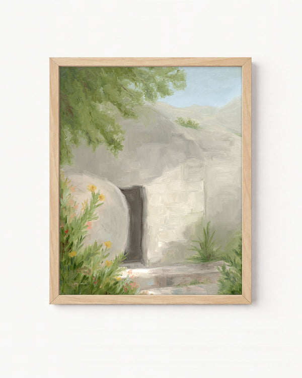 "The Tomb is Empty" a Vertical Easter Giclee Print