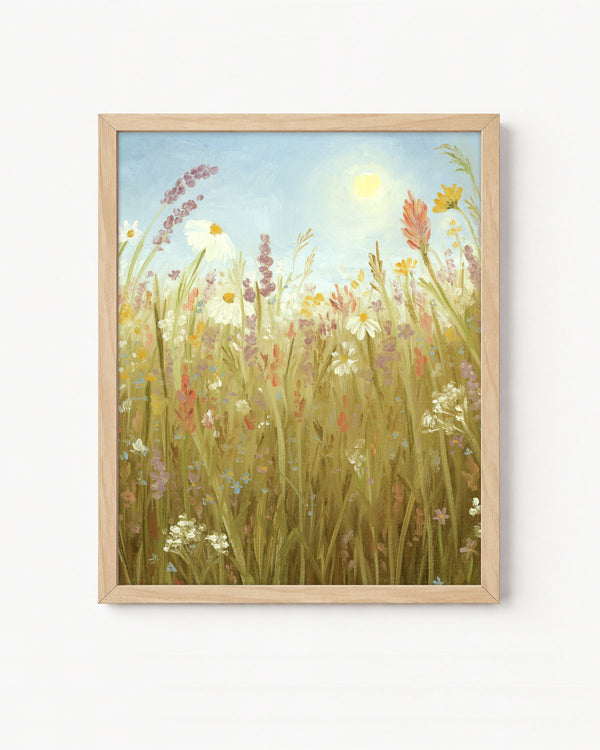 "Grandmas Flower Garden" a Vertical Landscape Giclee Print