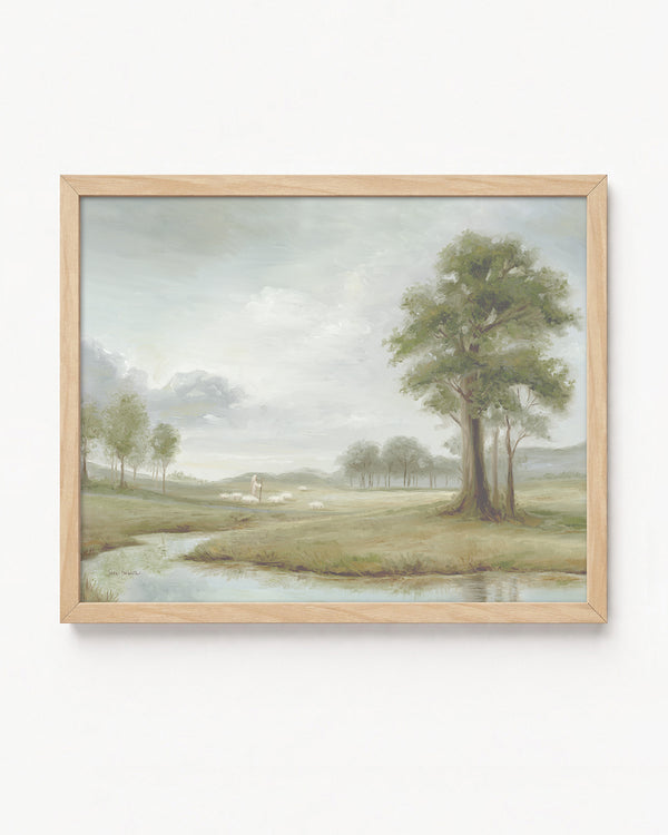 "In His Care" a Horizontal Oil Painting Giclee Print