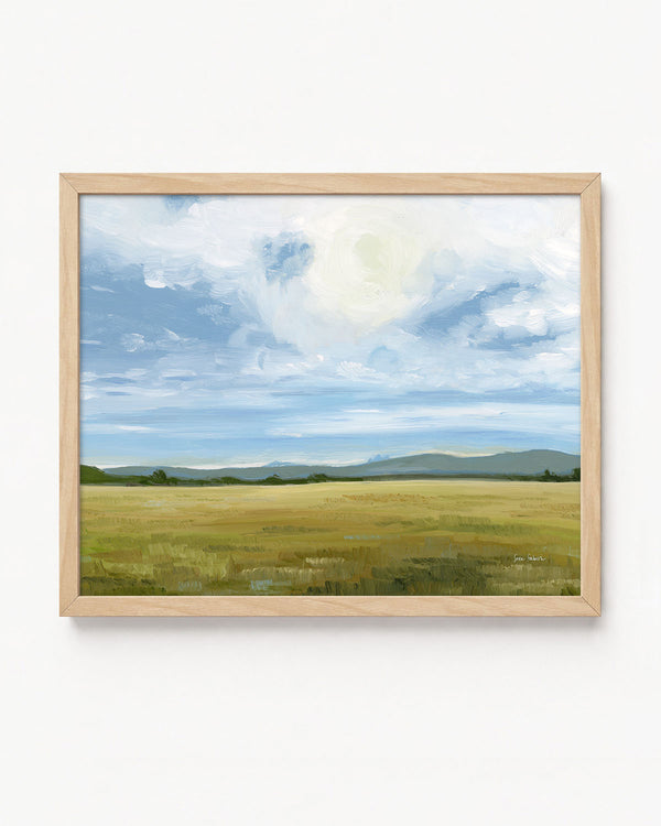 "In The Country" a Horizontal Oil Painting Giclee Print