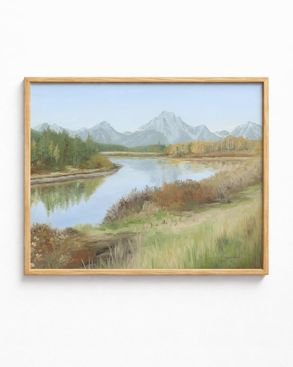 "Calm at Mt. Moran" a Horizontal Giclee Landscape Print