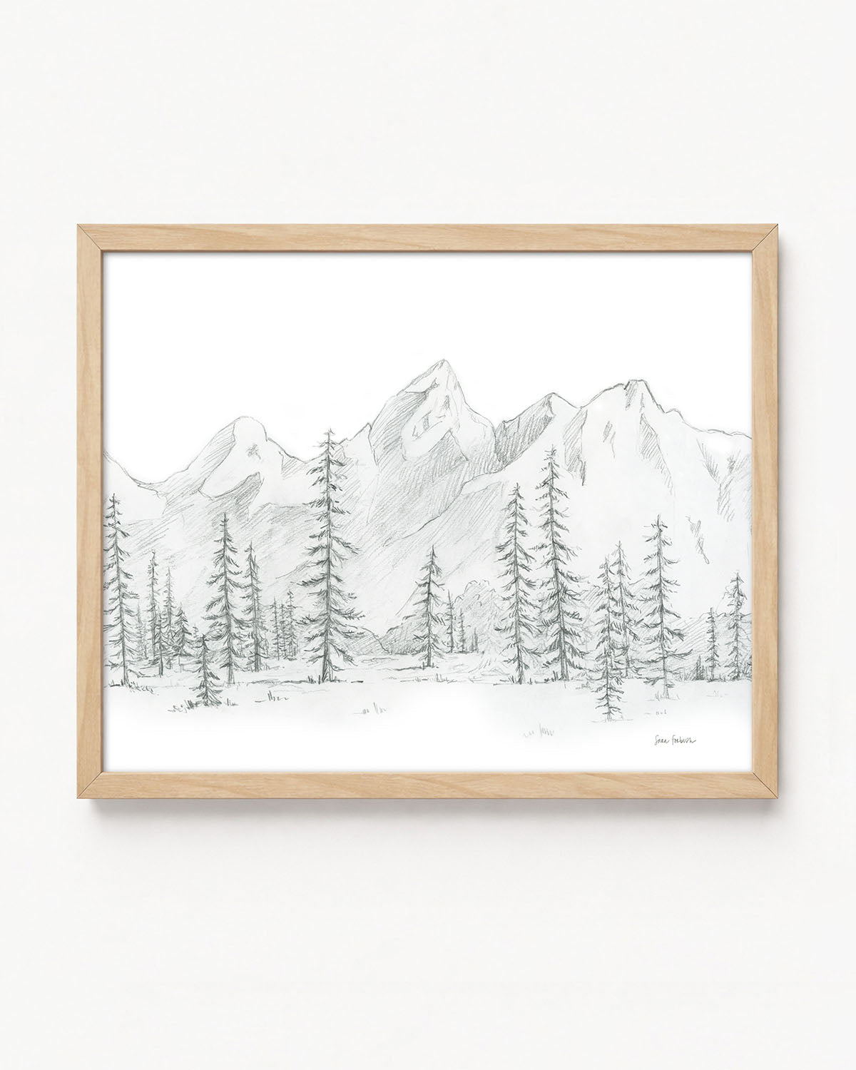 "In The Pines" a Horizontal Minimalist Landscape Giclee Print