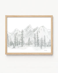 "In The Pines" a Horizontal Minimalist Landscape Giclee Print