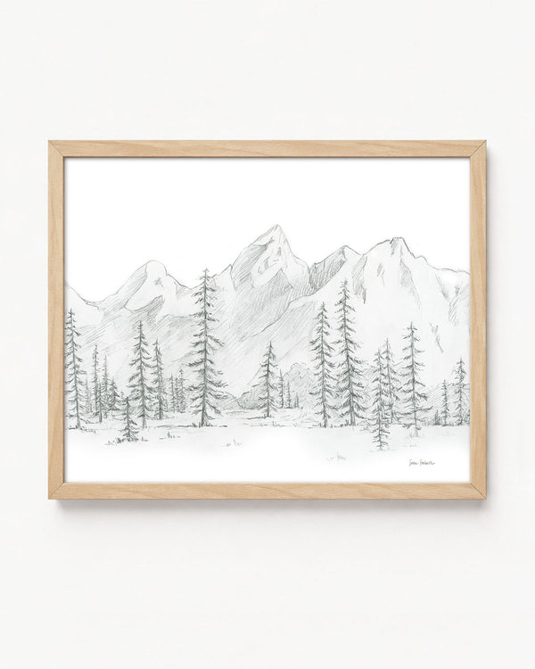 "In The Pines" a Horizontal Minimalist Landscape Giclee Print