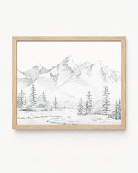 "Calm in the Mountains" a Horizontal Minimalist Landscape Giclee Print