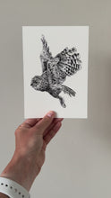 Load and play video in Gallery viewer, &quot;Owl no. 3&quot; a Pen Drawing Giclee Print
