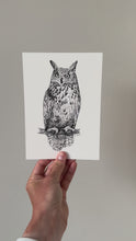 Load and play video in Gallery viewer, &quot;Owl no. 1&quot; a Pen Drawing Giclee Print
