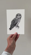 Load and play video in Gallery viewer, &quot;Owl no. 2&quot; a Pen Drawing Giclee Print
