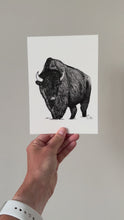 Load and play video in Gallery viewer, &quot;Bison no. 4&quot; a Pen Drawing Giclee Print
