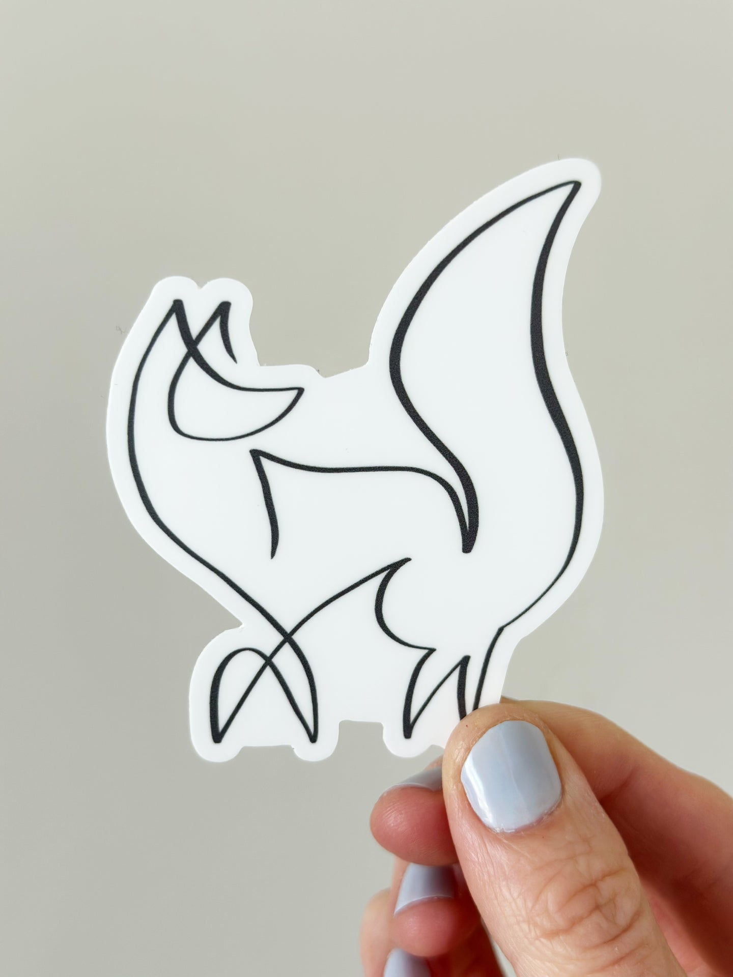 Fox One Line Drawing Sticker