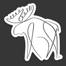 Load image into Gallery viewer, Moose One Line Drawing STICKER
