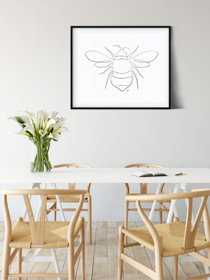 Minimalist Bee One Line Drawing