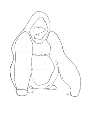 Load image into Gallery viewer, Minimalist Gorilla One Line Drawing
