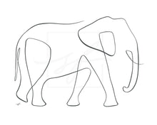 Load image into Gallery viewer, Minimalist Elephant Single Line Drawing, Digital image
