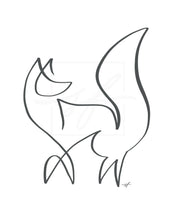 Load image into Gallery viewer, Minimalist Fox Line Drawing, digital download
