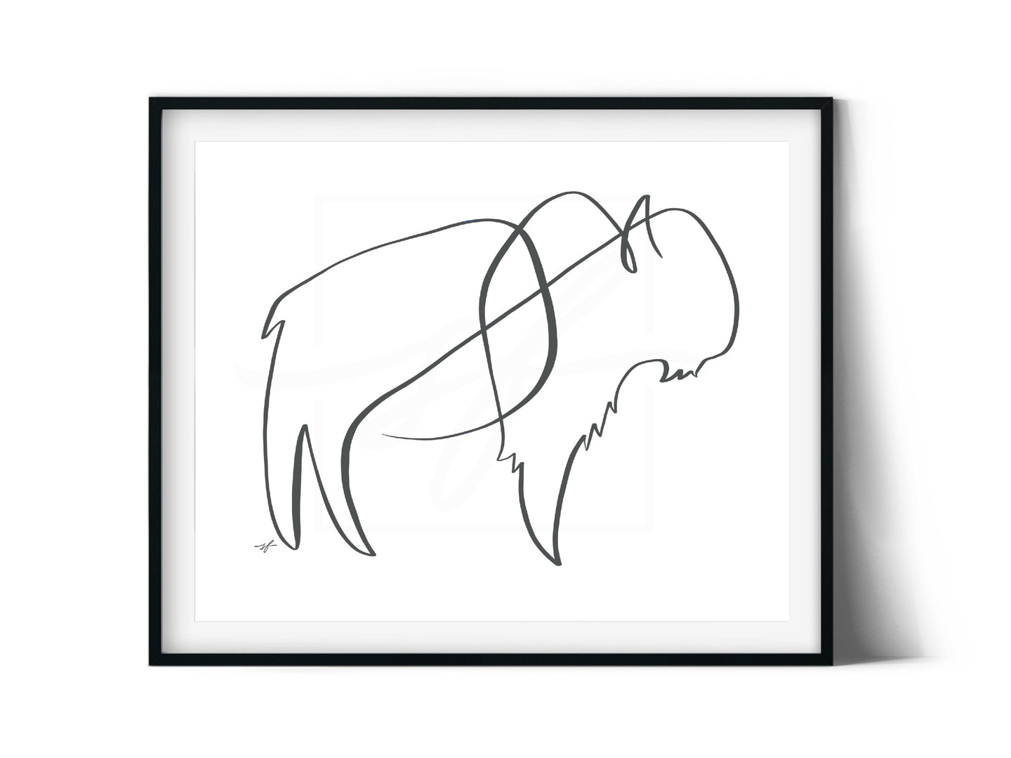Minimalist buffalo line drawing, digital download