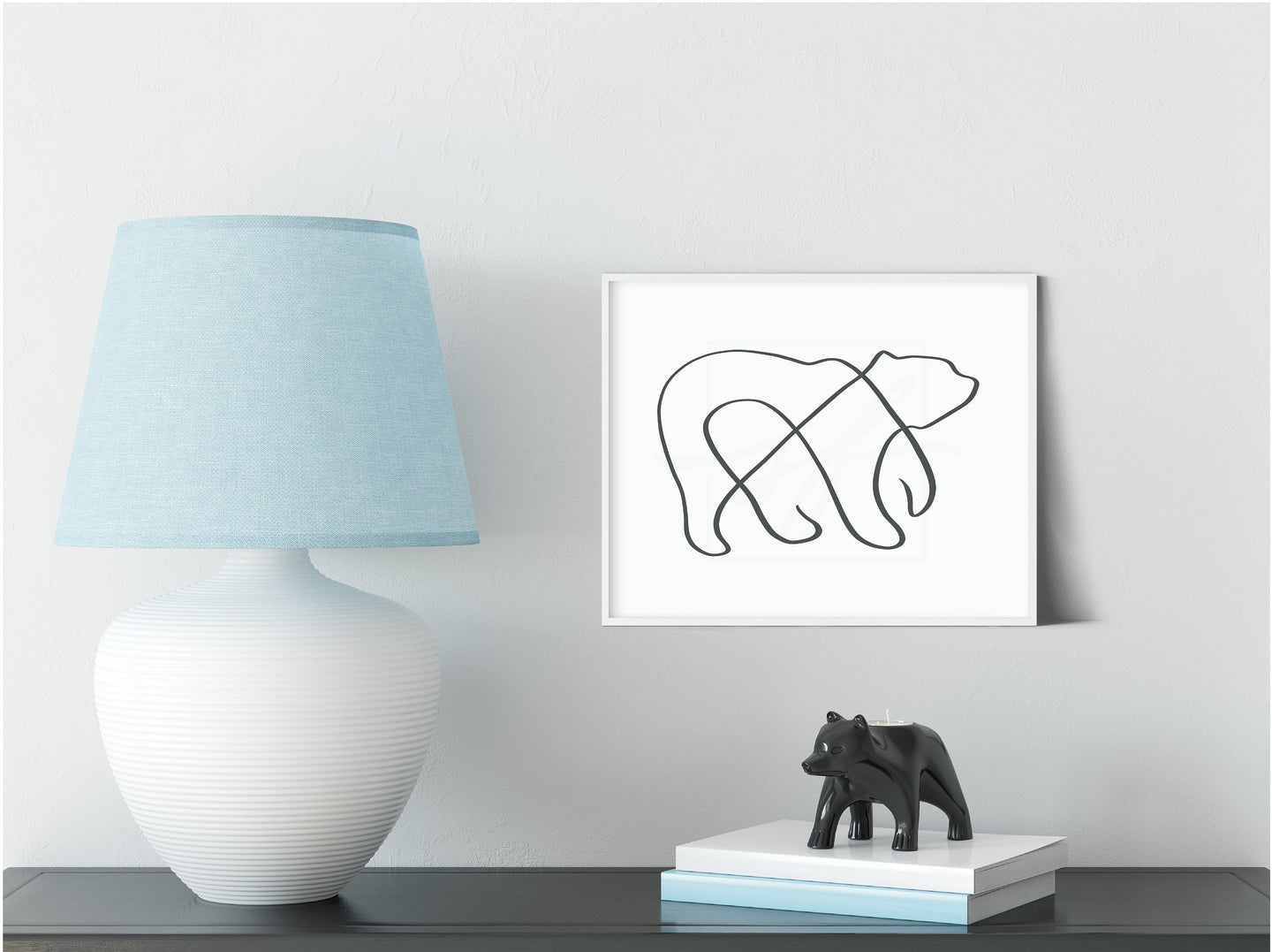 Minimalist bear line drawing, digital download