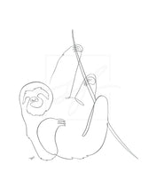 Load image into Gallery viewer, Minimalist Sloth one line drawing
