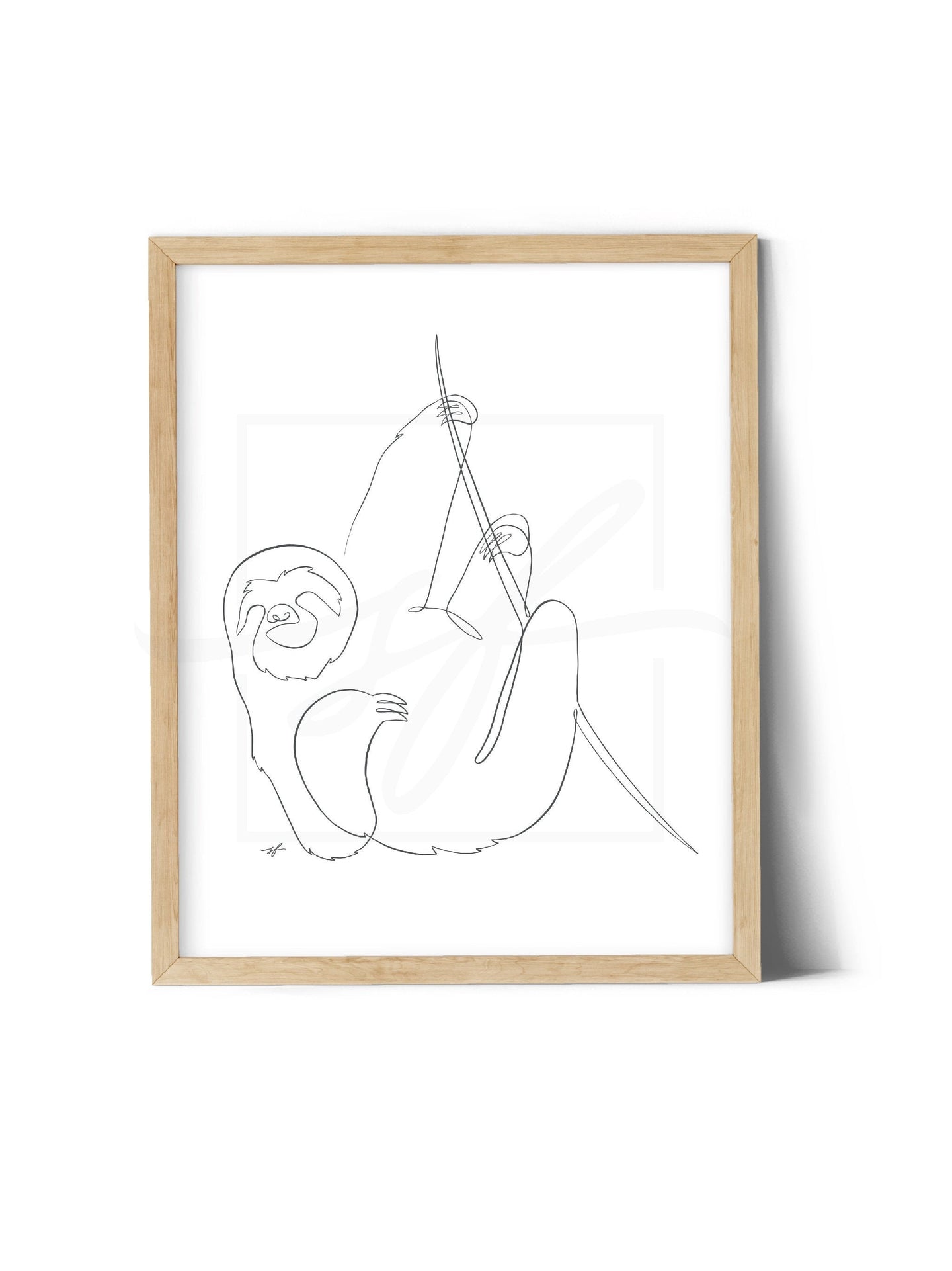Minimalist Sloth one line drawing