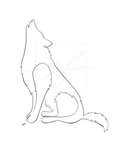 Load image into Gallery viewer, One line Wolf minimalist drawing
