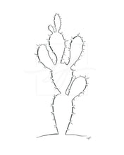 Load image into Gallery viewer, Cactus minimalist one line drawing digital

