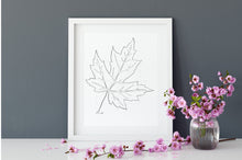Load image into Gallery viewer, Maple leaf minimalist one line drawing
