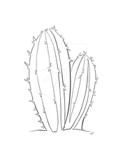 Load image into Gallery viewer, Cactus minimalist one line drawing digital
