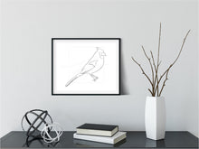 Load image into Gallery viewer, Cardinal Minimalist one line drawing, digital download
