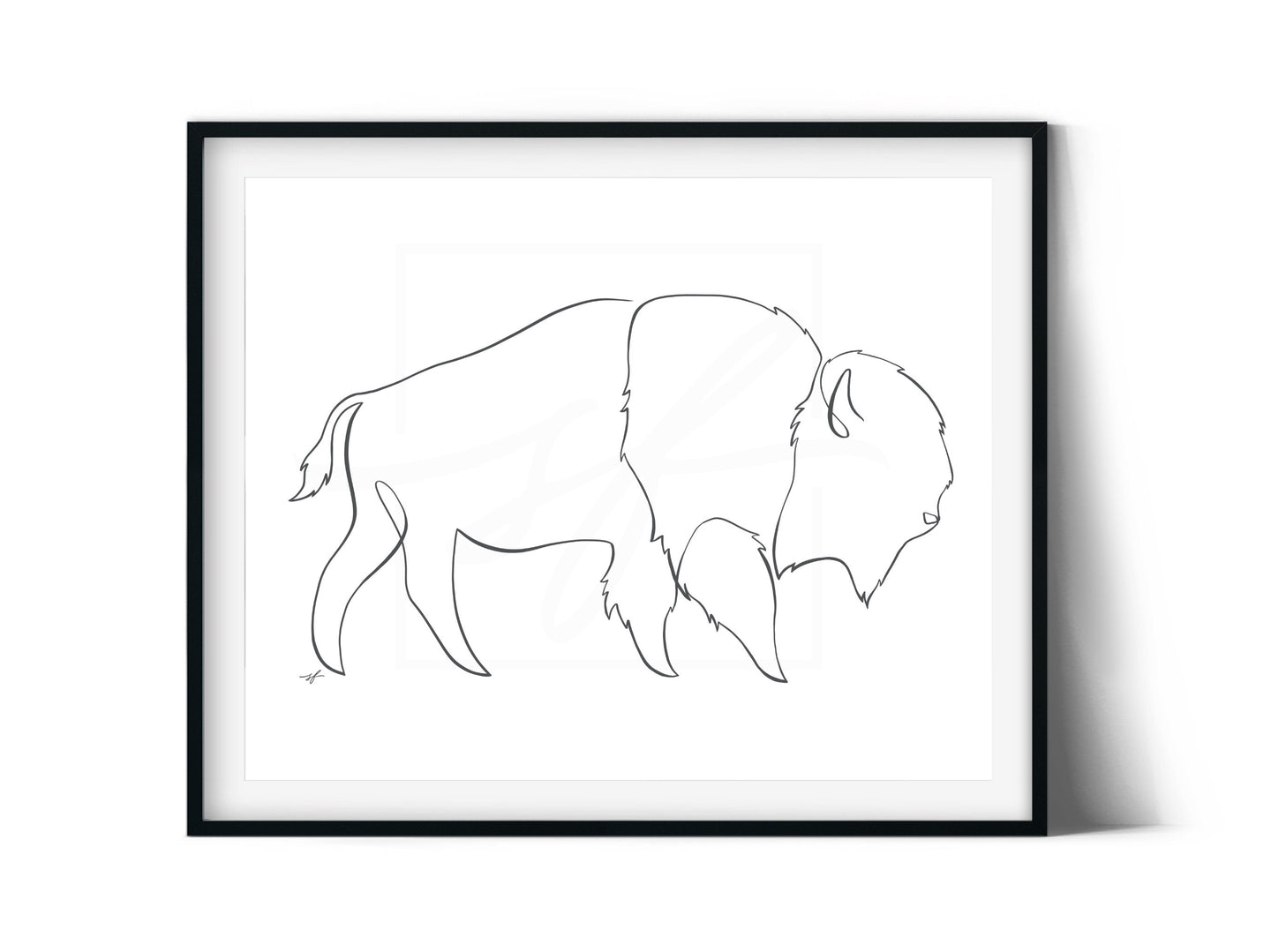Buffalo minimalist one line drawing, digital download