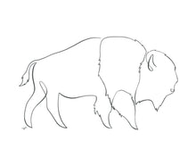Load image into Gallery viewer, Buffalo minimalist one line drawing, digital download
