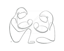 Load image into Gallery viewer, Twin Baby minimalist continuous line drawings, digital download
