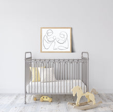 Load image into Gallery viewer, Twin Baby minimalist continuous line drawings, digital download
